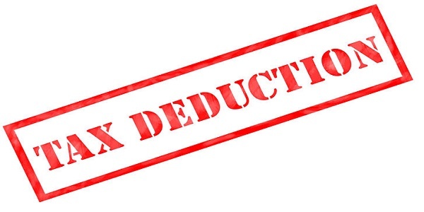 Red Tax Deduction weathered stamp