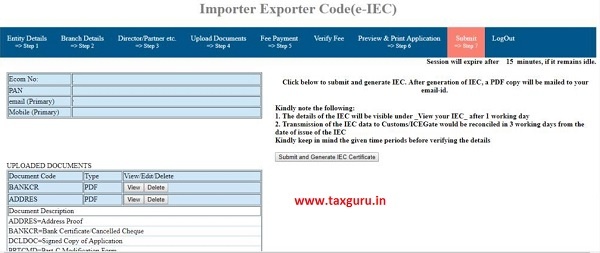  Soumettre et générer un certificat IEC 