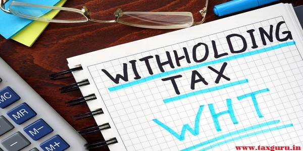 Whithholding tax WHT concept written in a notebook
