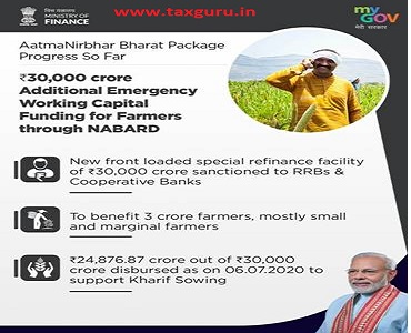Rs. 30,000 crore additional Emergency working capital funding for farmers through NABARD