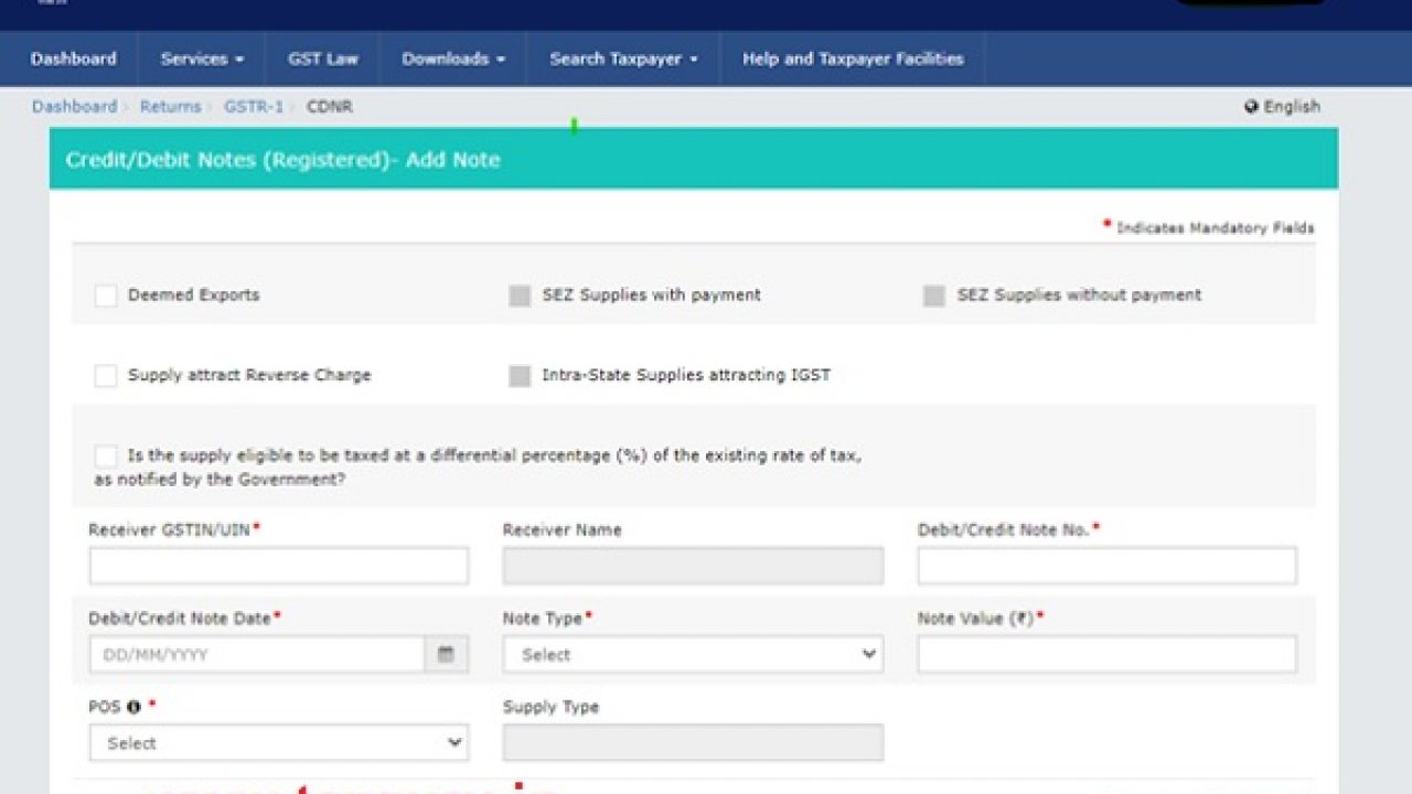 Consolidated Debit/Credit note enabled on GST portal