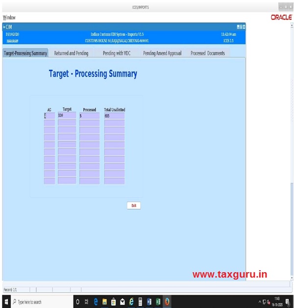 Target-Processing Summary