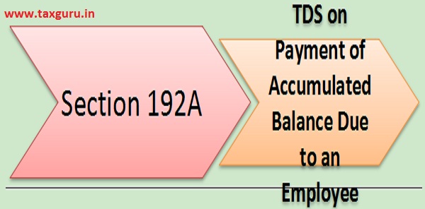 Section 192a Tds On Payment Of Accumulated Balance Due To An Employee 8032