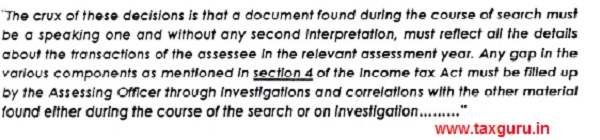 Validity of Addition solely based on section 132(4) search statement 