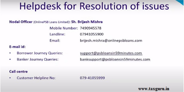 Helpdesk for resolution of issues