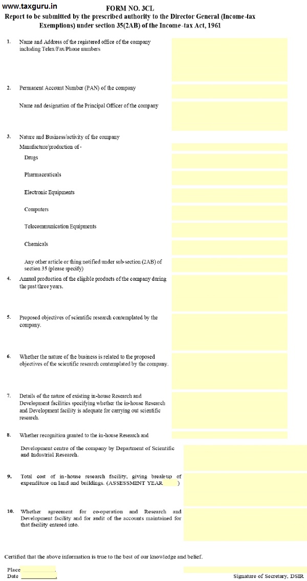 communication of Form 3CL