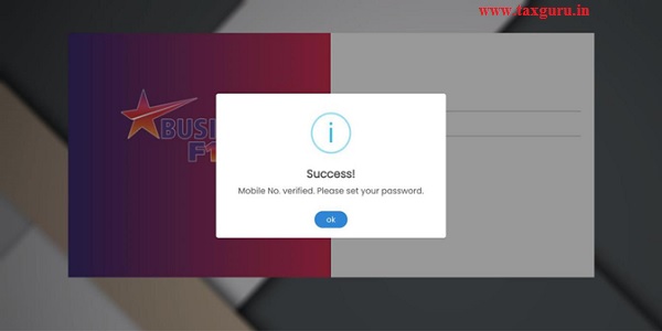 Mobile No. will be confirmed with screen as shown below