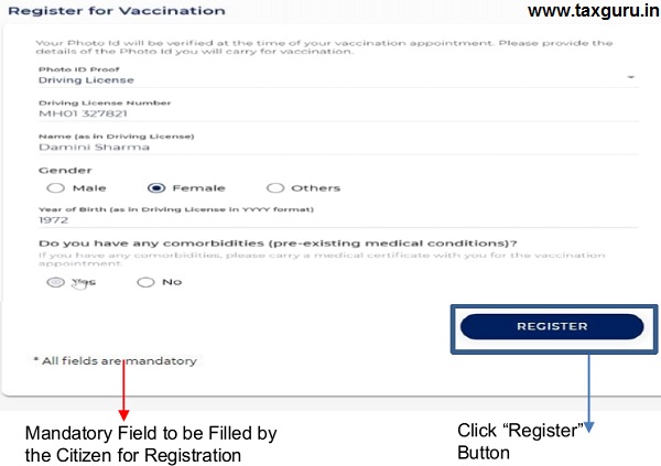 Registration of Vaccination