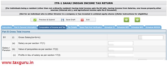 Sahaj Indian Income Tax Return-2