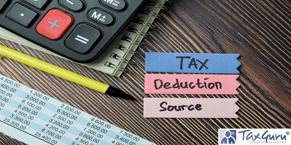 Tax Deduction Source write on sticky notes isolated on office desk