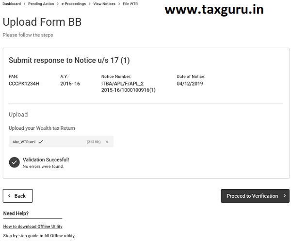 Upload Form BB (Wealth Tax Returns) User Manual 7