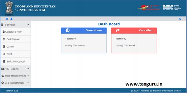 Now to generate an E-Invoice, click on top left corner E-invoice