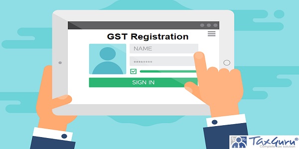 GST registration - Web Template and Elements for site form of login to account on tablet