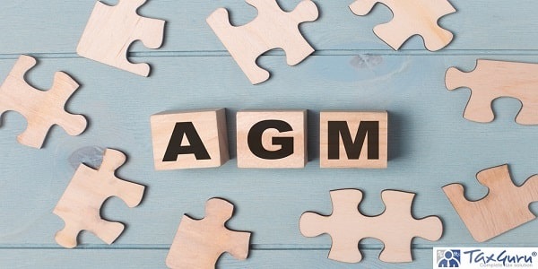 Blank puzzles and wooden cubes with the text AGM Annual General Meeting lie on a light blue background