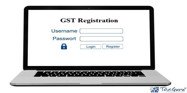 GST registration - Computer security or safety concept on a Laptop isolated on white