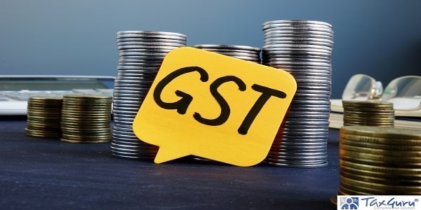 Label with abbreviation GST Goods and Services Tax
