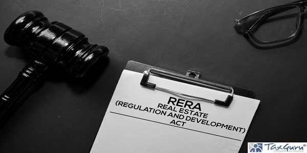 Real Estate Regulation and Development Act (RERA) text on Document and gavel isolated on office desk