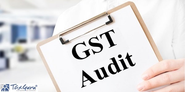 Text GST Goods and Services Tax Audit  on white paper plate