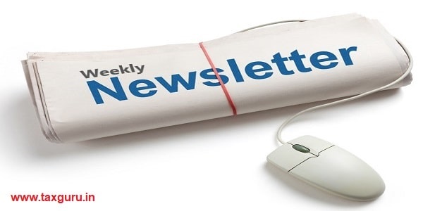 Weekly Newsletter and Computer mouse with white background