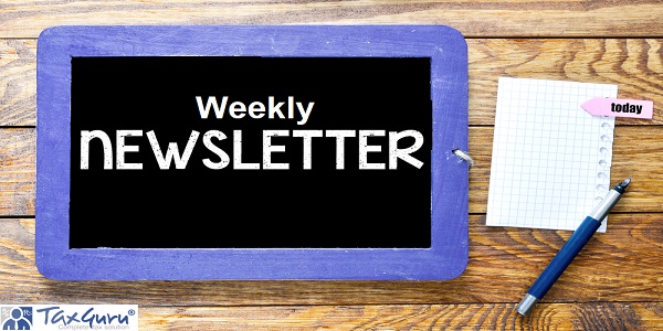 Weekly Newsletter sign on chalkboard