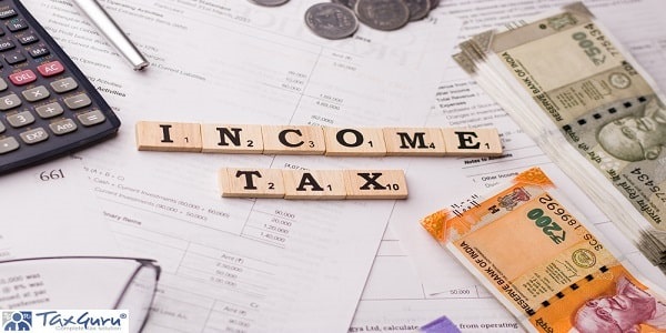Word INCOME TAX written on wooden cubes stock image