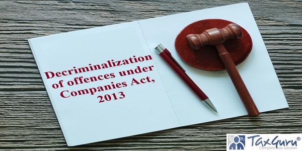 Decriminalization of offences under Companies Act, 2013
