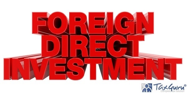 FOREIGN DIRECT INVESTMENT red word on white background illustration 3D rendering