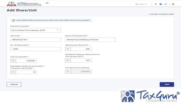 Reporting of Capital Gain on Sale of Equity – ITR 2 Image 10