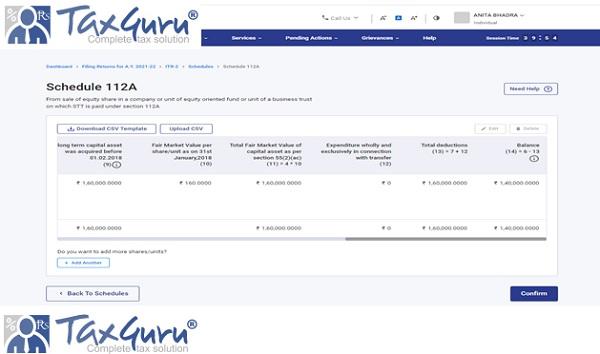 Reporting of Capital Gain on Sale of Equity – ITR 2 Image 11
