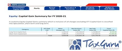 Reporting of Capital Gain on Sale of Equity – ITR 2 Image 5