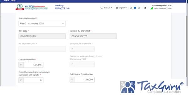 Reporting of Capital Gain on Sale of Equity – ITR 2 Image 8