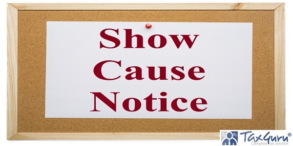 Show Cause Notice - note paper on cork board