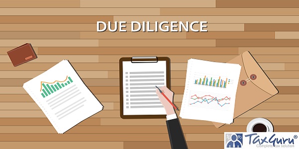 due diligence business review with paper document and graph