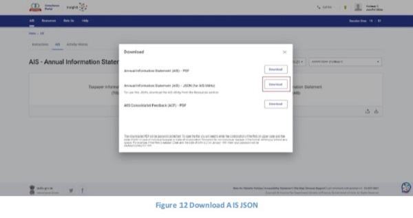 Figure 12 Download AIS JSON