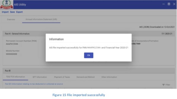 Figure 15 File imported successfully