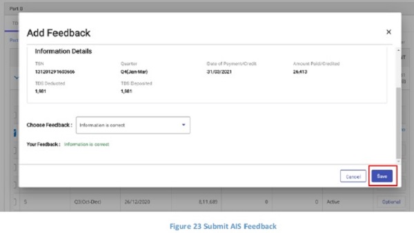 Figure 23 Submit AIS Feedback