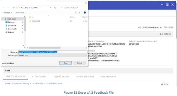 Figure 35 Export AIS Feedback File