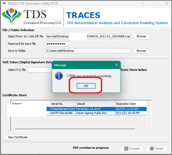 Form 16-PART A shall be generated