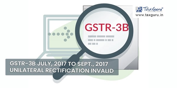 GSTR-3B July, 2017 to Sept., 2017