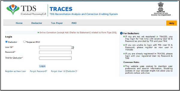 Login using the User ID