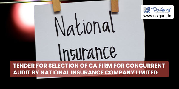 Tender for Selection of CA Firm For Concurrent Audit by National Insurance Company Limited