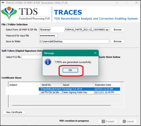 affix the DSC to sign the certificates digitally