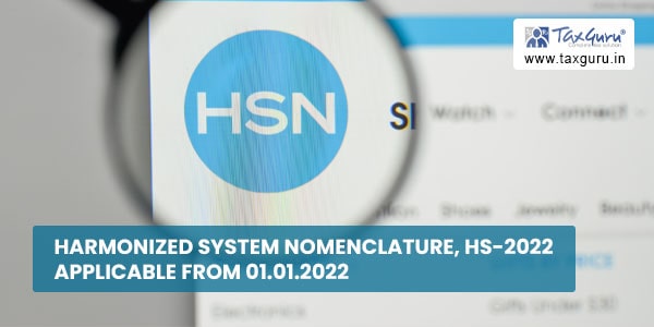 Harmonized System nomenclature, HS-2022 applicable from 01.01.2022