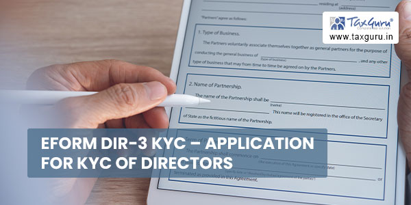 eForm DIR-3 KYC - Application for KYC of Directors