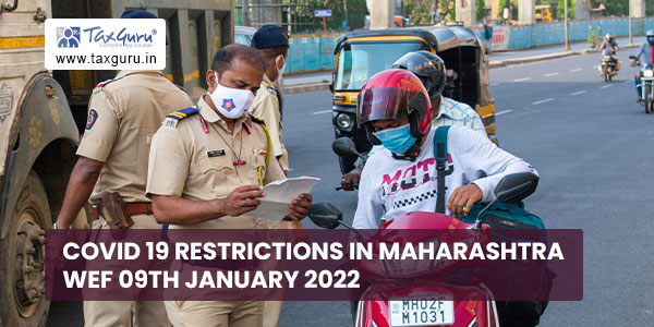 COVID 19 Restrictions in Maharashtra WEF 09th January 2022