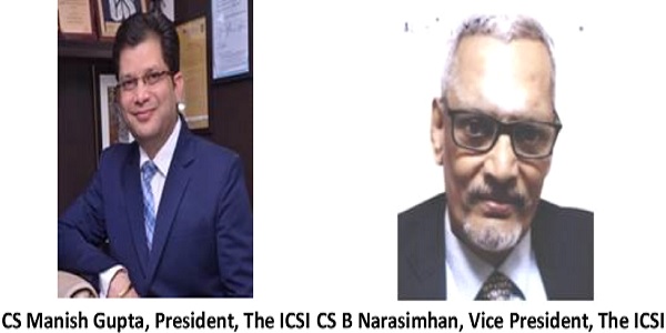 CS Manish Gupta, President, The ICSI and CS B Narasimhan, Vice President, The ICSI