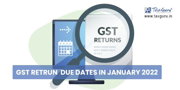 GST Retrun  Due Dates in January 2022