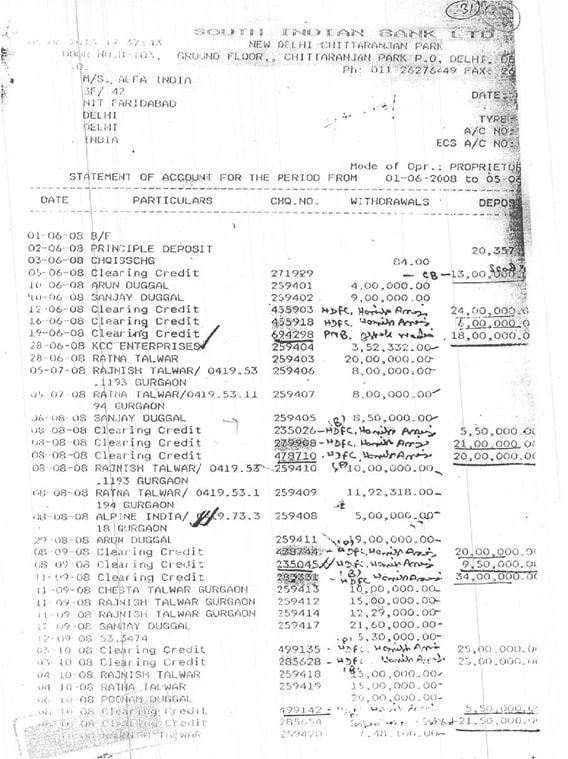 sharing of information in the case of Sh. Arun duggal Pg. 5