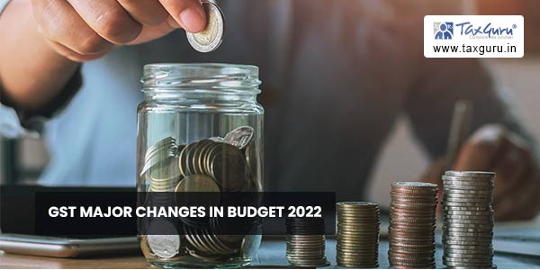 GST Major changes in Budget 2022