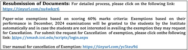 Resubmission of Documents